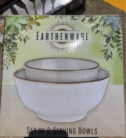 Earthenware Set of 2 Serving Bowls