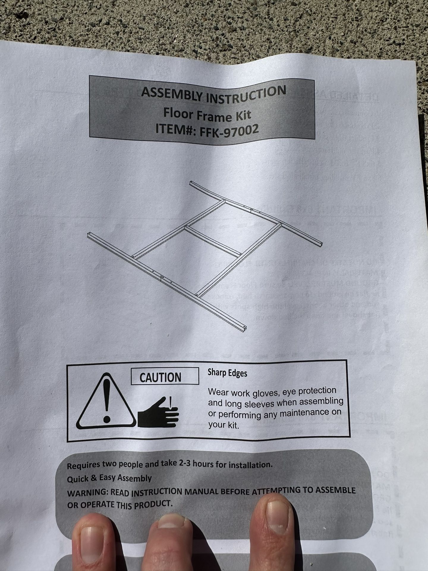 New 6‘ x 8‘ shed floor frame kit made from galvanized steel includes hardware 