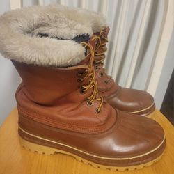 Vintage Sorel Scout Kaufman Wool Lined Brown Snow Boots Mens Size 10