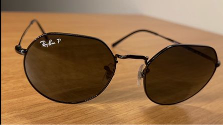 Authentic Ray-Ban Jack Sunglasses - Polished Black/Polarized
