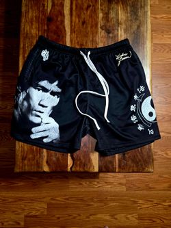 Darc Sport/Bruce Lee "Dont Think, Feel!" Athletic Mesh Shorts. Size X-Large