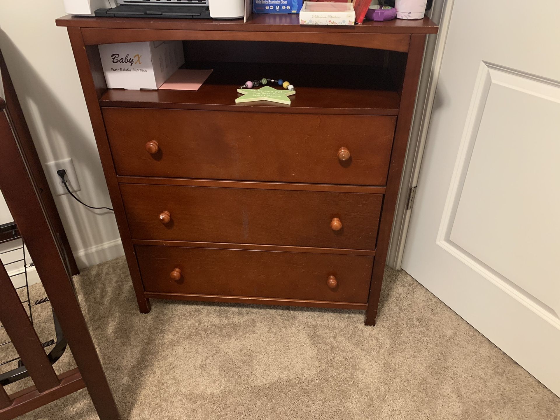 Crib, changing table and dresser