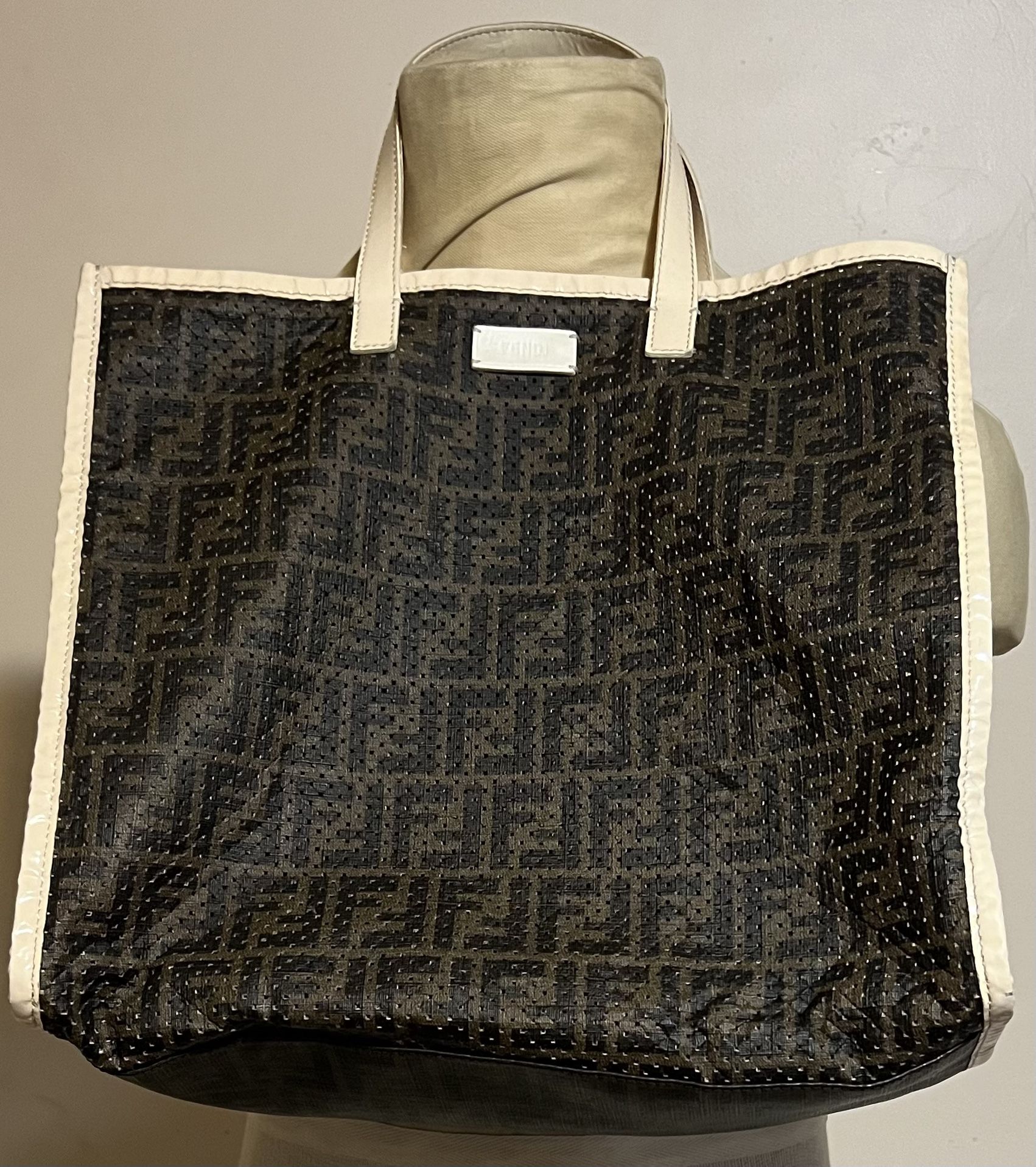 Fendi Zucca Designer Tote Bag Handbag Shoulder Bag