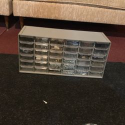 Metal Box With A Bunch Of Screws & Miscellaneous 