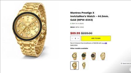 Montreal Prestige X Invicta mens watch 44.5mm