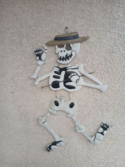Large 32 inch Metal Dancing Skeleton