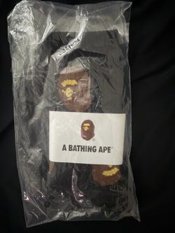 Black Bape socks with Brown Bape Logo all around