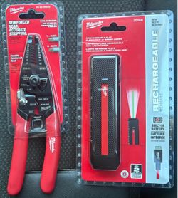 Milwaukee Wire Stripper and Rechargeable Flashlight Bundle