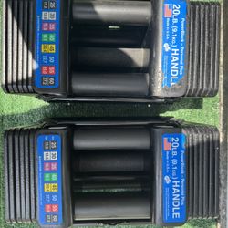PowerBlock 60 lb adjustable dumbbells 