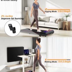 New Walking Pad Under Desk Treadmill with Incline for Home and Office,Remote Control LED Display 3 in 1 Portable Mini Walking Jogging Machine