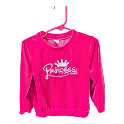 Girls Pink Velvet Princess Sweatshirt 2-3 years