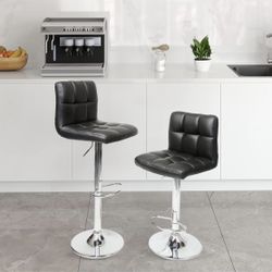 Set of 2 Black Barstools - BS001