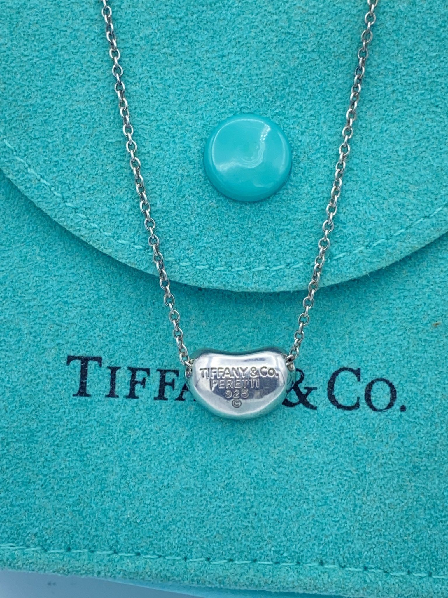 Tiffany  & CO  Elena Peretti Small Bean Pendant Necklaces 16”