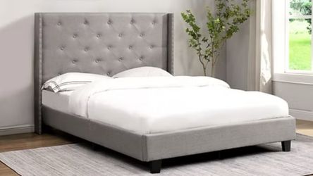 Gray Velvet Full or Queen Platform bed!