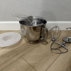 Kitchenaid Stainless Steel Bowl And 3 Attachments