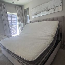 Comfortable Plush Mattress + Adjustable Bed Base (with Remote)