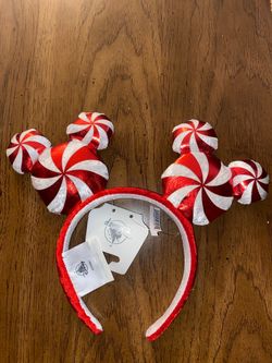 Disney Mickey Mouse Peppermint Swirl Ears Headband