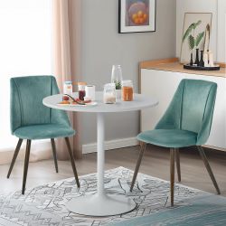 Clift 31.5” Round Dining Table with Metal Base – Compact & Stylish Design