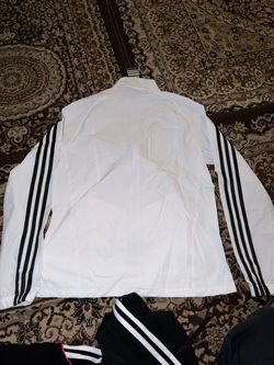 Adidas White Track Jacket Three Stripes
