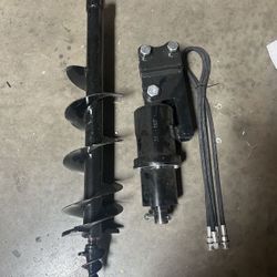 Auger Drill Mini Excavator Attachment with Hydraulic Pipes Compatible with  Mini Excavator box 