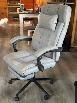 Comfortable Reclining Office Chair with Footrest – $60