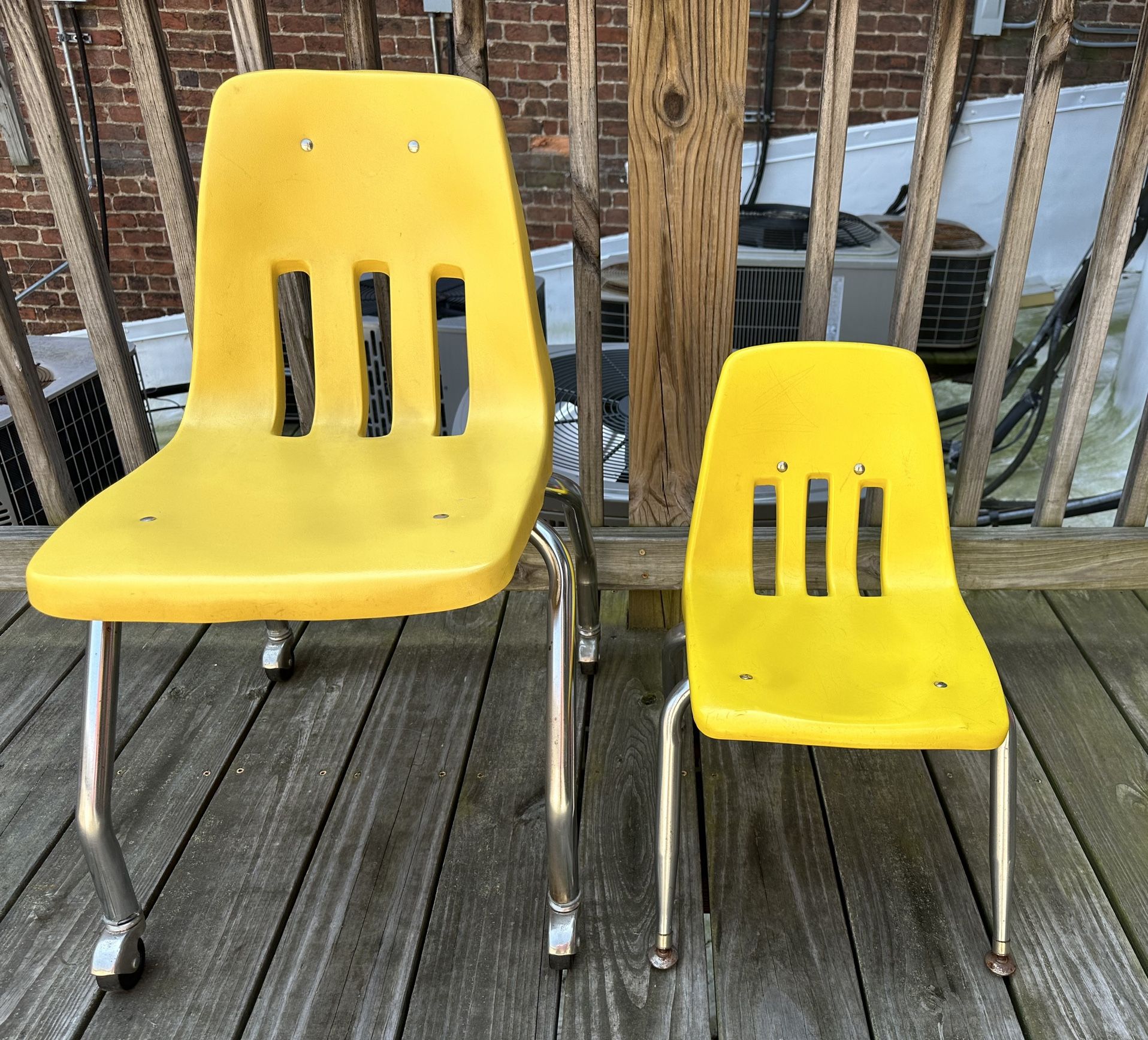 Hard Plastic Yellow School Student Homeschool Activity Chairs