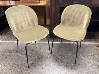 Mossy Green Upholstered Modern Dining Chair (Set of 2)
