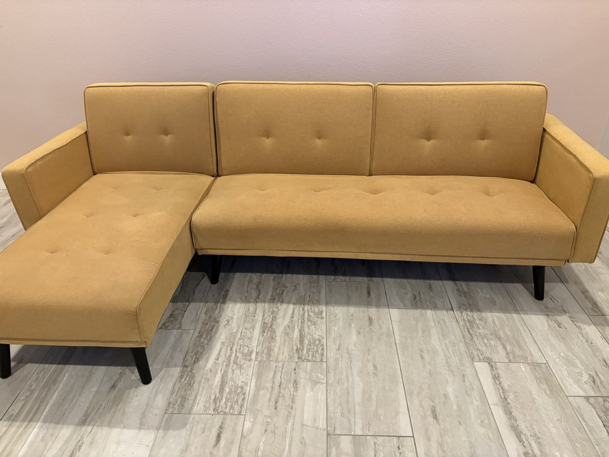 Yellow futon couch