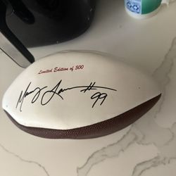 Manny Lawson Autographed San Francisco 49ers Limited Edition #99 Football – Limited to 500