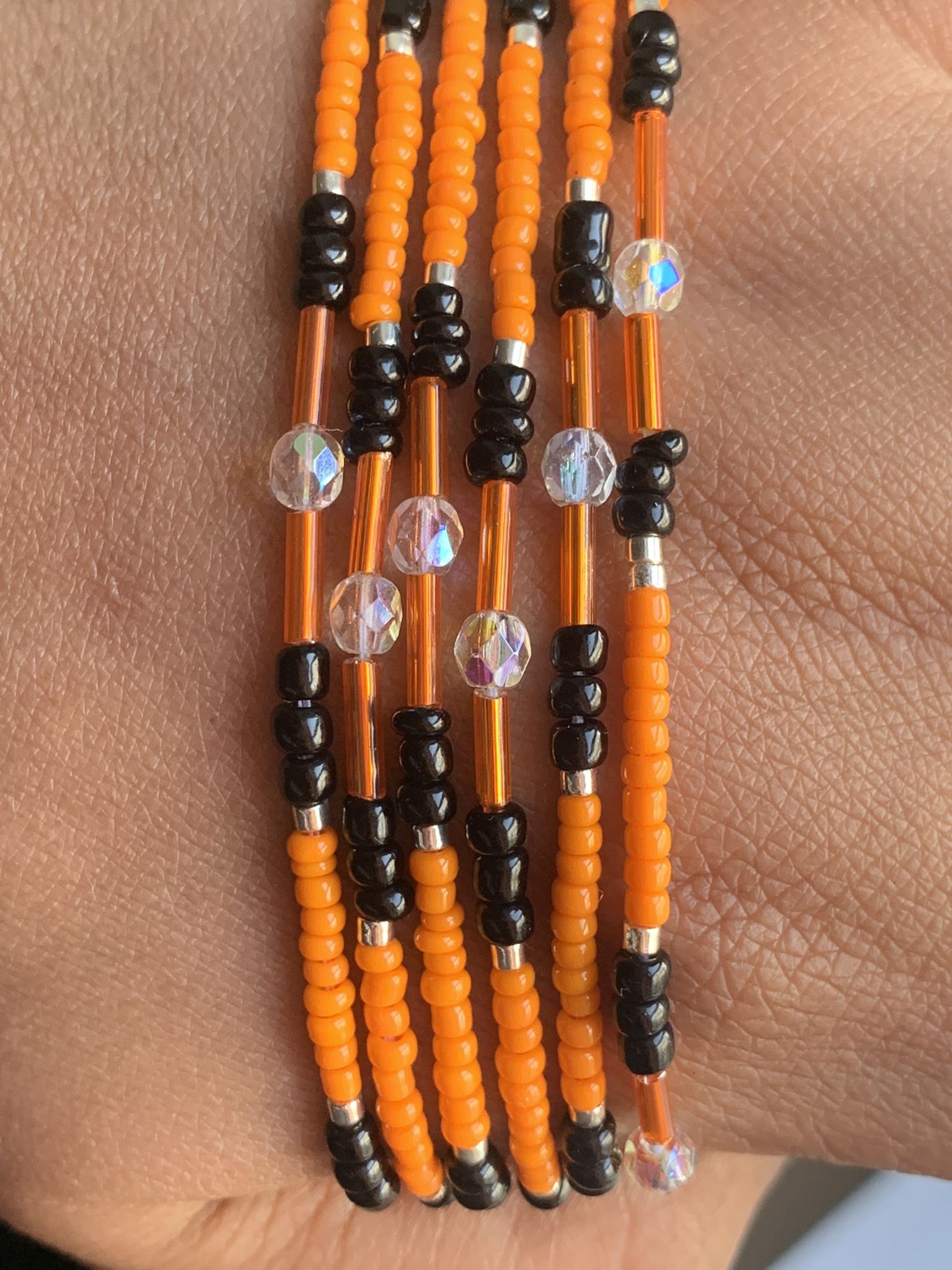 Orange Tie On Waist Beads