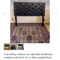 Queen Size Adjustable Headboard, Good Condition