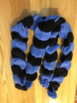 Fleece Periwinkle/Black “Chainlink” Scarf