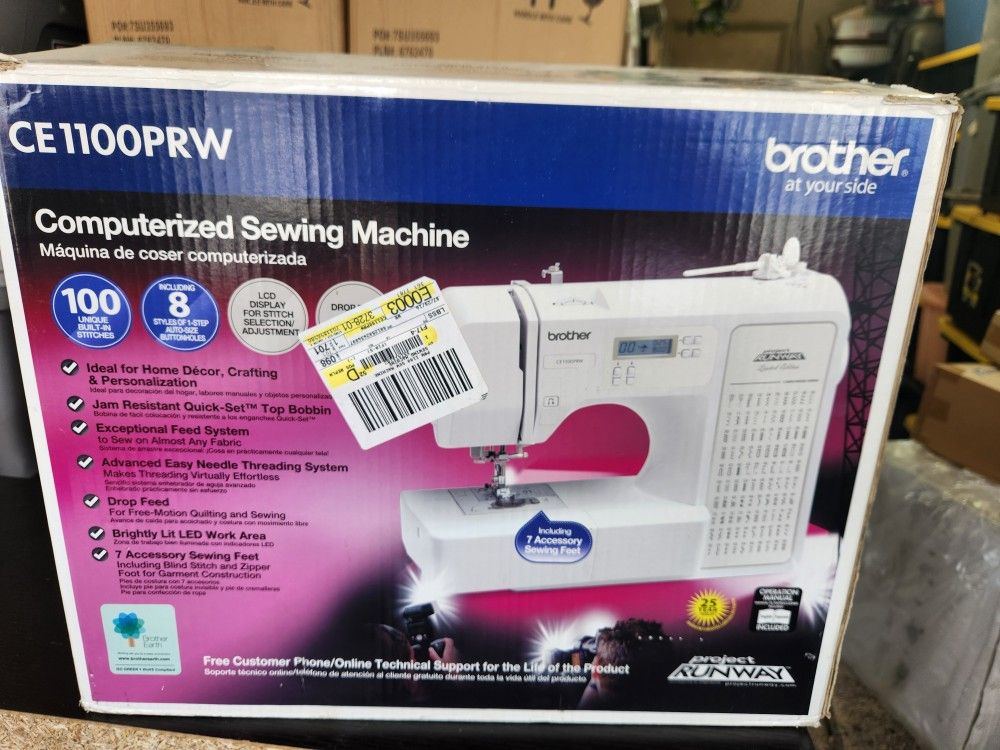 Brother Project Runway CE1125PRW Computerized 100-Stitch Sewing Machine