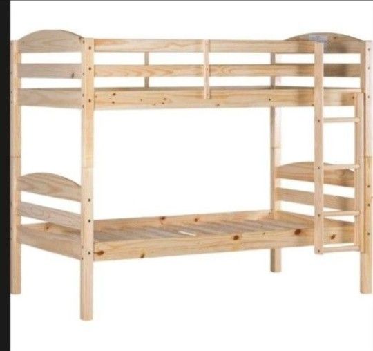 Solid wood bunk beds also can be single twin beds (New In A Box)