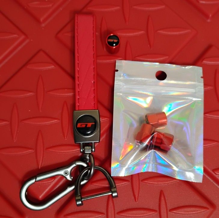 GT Keychain and Tire Valve Caps NEW