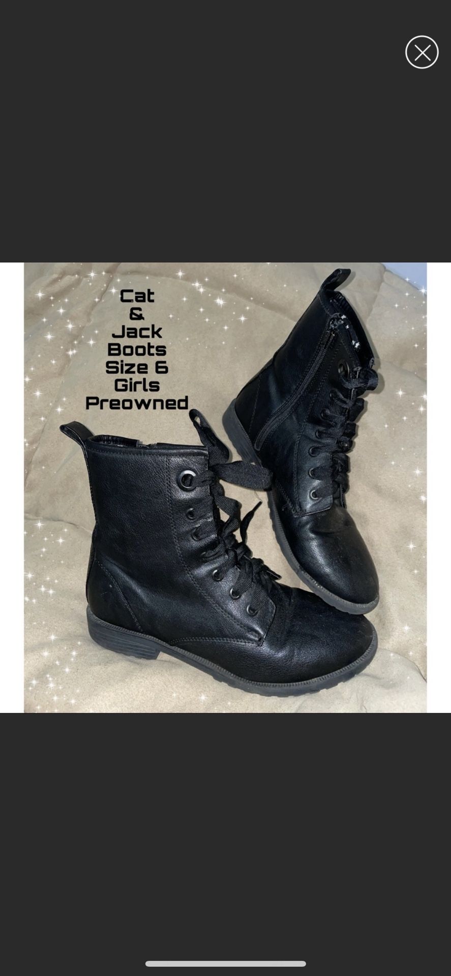 Cat & Jack Boots Size 6 Girls Black