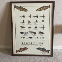 Mike Stidham Framed Trout Flies Print