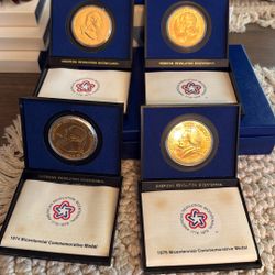 1976 Bicentennial Commemorative Medal Lot Of 4