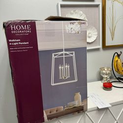 Home Decorators Collection light fixtures chandelier 16 in. W 4-Light Matte White Cage Pendant