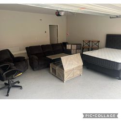 Full Apartment Set Up! Couch, Recliner, Bar Stools & Queen bed Etc!