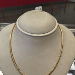 14k solid gold necklace 14.8 grams 18 long layaway available 10% dwon if you interested please make sure you ask for Maribel thank you