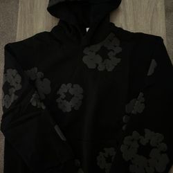 Black On Black Denim Tear Hoodie 