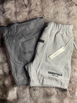 Small Gray essential Sweat Shorts Drawstring Pockets Logo