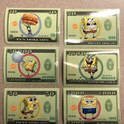 Lot Of 12 Spongebob Money Stickers