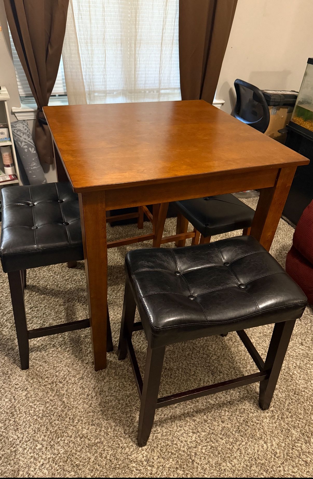 Bundle Sale: Table + 4 Chairs + Suede Black Ottoman — $200 OBO. NEED IT GONE ASAP