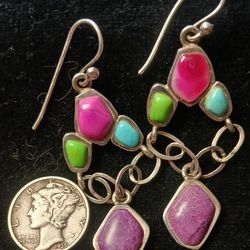 Vintage Sterling Silver Earrings 
