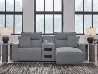 Modmax Salt and Pepper 3-Piece Power Reclining Sectional with Chaise