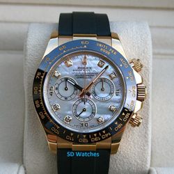 ROLEX 116518 DAYTONA 18K YG OYSTERFLEX WATCH MOP DIAMOND - T7069