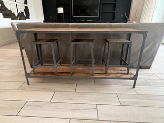 Industrial Bar Table with 3 Stools