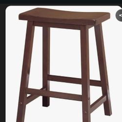 🪑 Solid Wood Saddle Seat Bar Stool – Espresso Finish
✨ Simple • Sturdy • Stylish